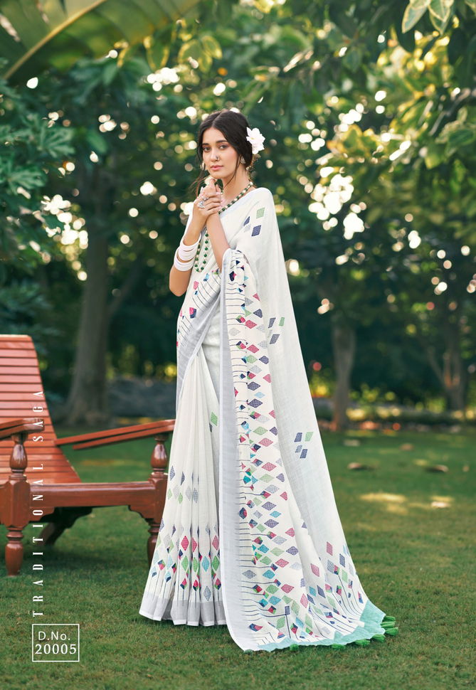 Vinamra White And White Vol 1 Printed Sarees Catalog
